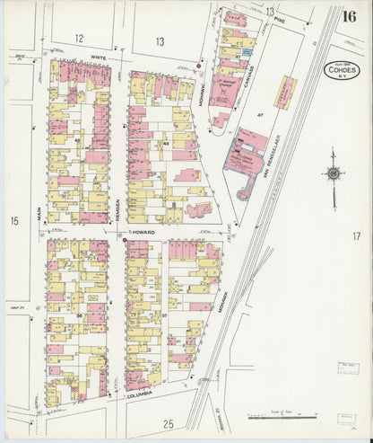 Sanborn Fire Insurance Map from Cohoes, Albany County, New York (1910), Sheet #0016 - Complete Map Set gallery image, historic Sanborn map, vintage wall art, New York New York