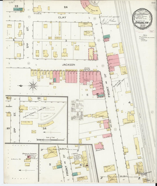Sanborn Fire Insurance Map from Brooklyn, Poweshiek County, Iowa (1894), Sheet #0001 - Historic Sanborn Fire Insurance Map Print, vintage old map wall art