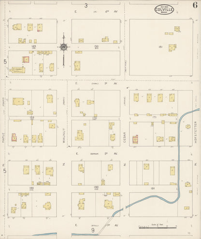 Sanborn Fire Insurance Map from Colville, Stevens County, Washington (1912), Sheet #0006 - Complete Map Set gallery image, historic Sanborn map, vintage wall art, Washington Washington