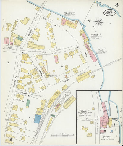 Sanborn Fire Insurance Map from Greenwich, Washington County, New York (1907), Sheet #0008 - Complete Map Set gallery image, historic Sanborn map, vintage wall art, New York New York