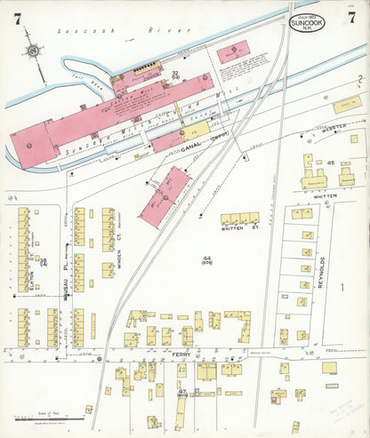 Sanborn Fire Insurance Map from Suncook, Merrimack County, New Hampshire (1923), Sheet #0007 - Complete Map Set gallery image, historic Sanborn map, vintage wall art, New Hampshire New Hampshire