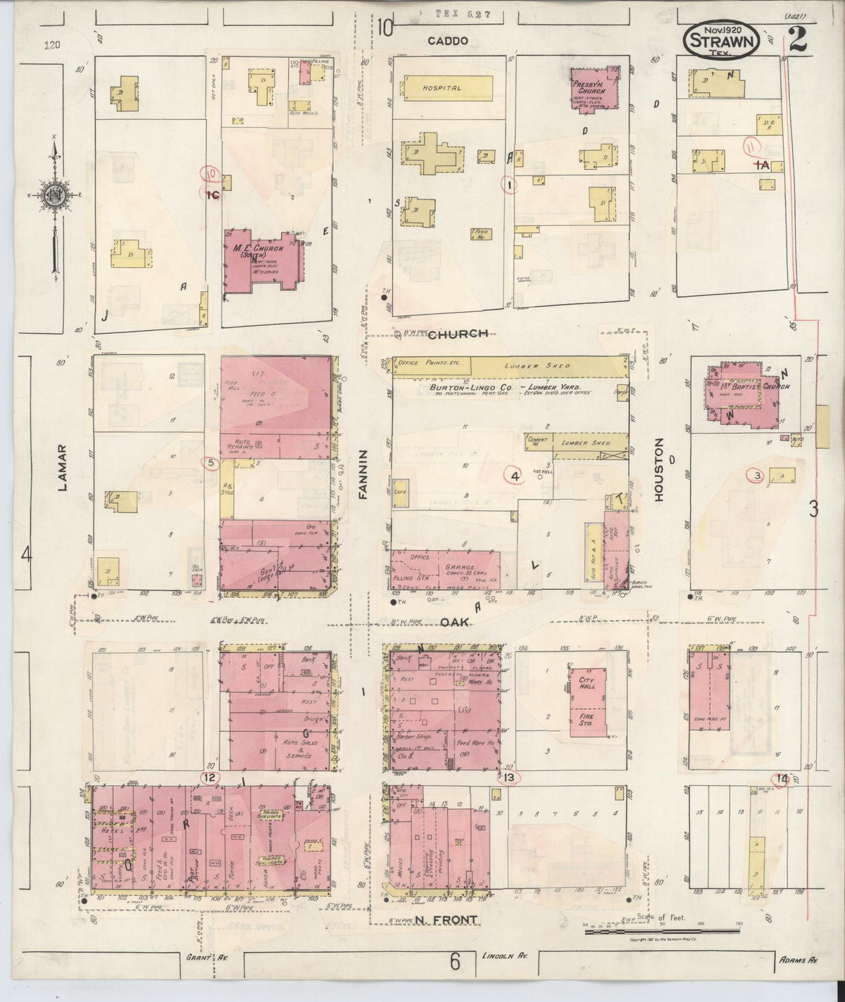 Sanborn Fire Insurance Map from Strawn, Palo Pinto County, Texas (1944), Sheet #0002 - Complete Map Set gallery image, historic Sanborn map, vintage wall art, Texas Texas