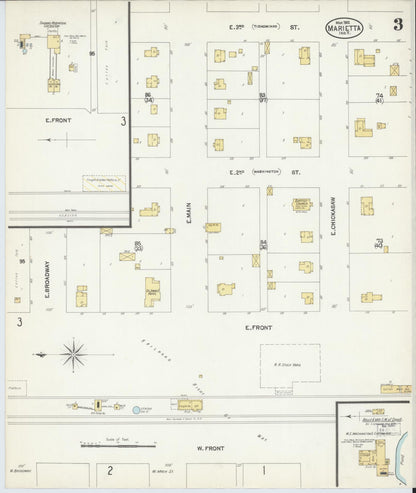 Sanborn Fire Insurance Map from Marietta, Love County, Oklahoma (1902), Sheet #0003 - Complete Map Set gallery image, historic Sanborn map, vintage wall art, Oklahoma Oklahoma