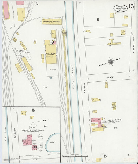 Sanborn Fire Insurance Map from Canastota, Madison County, New York (1911), Sheet #0015 - Historic Sanborn Fire Insurance Map Print, vintage old map wall art, antique decor, genealogy gift, New York New York map