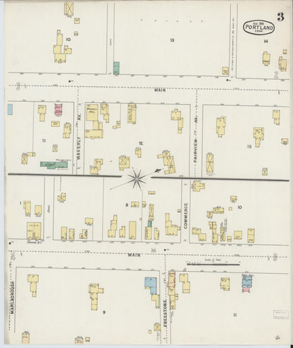 Sanborn Fire Insurance Map from Portland, Middlesex County, Connecticut (1895), Sheet #0003 - Complete Map Set gallery image, historic Sanborn map, vintage wall art, Connecticut Connecticut