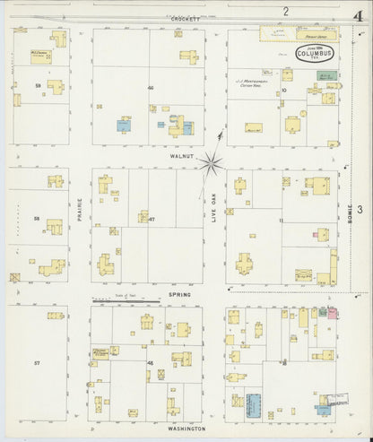 Sanborn Fire Insurance Map from Columbus, Colorado County, Texas (1896), Sheet #0004 - Complete Map Set gallery image, historic Sanborn map, vintage wall art, Columbus Colorado