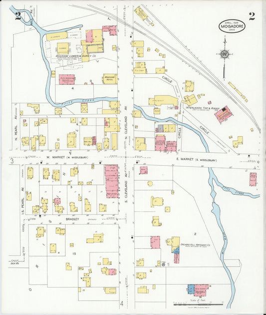 Sanborn Fire Insurance Map from Mogadore, Summit And Portage Counties, Ohio (1929), Sheet #0002 - Historic Sanborn Fire Insurance Map Print, vintage old map wall art, antique decor, genealogy gift, Ohio Ohio map