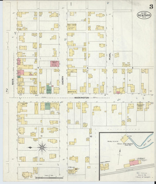 Sanborn Fire Insurance Map from New Paris, Preble County, Ohio (1901), Sheet #0003 - Historic Sanborn Fire Insurance Map Print, vintage old map wall art, antique decor, genealogy gift, Ohio Ohio map