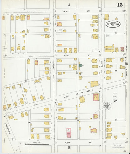 Sanborn Fire Insurance Map from Clearfield, Clearfield County, Pennsylvania (1904), Sheet #0015 - Complete Map Set gallery image, historic Sanborn map, vintage wall art, Pennsylvania Pennsylvania