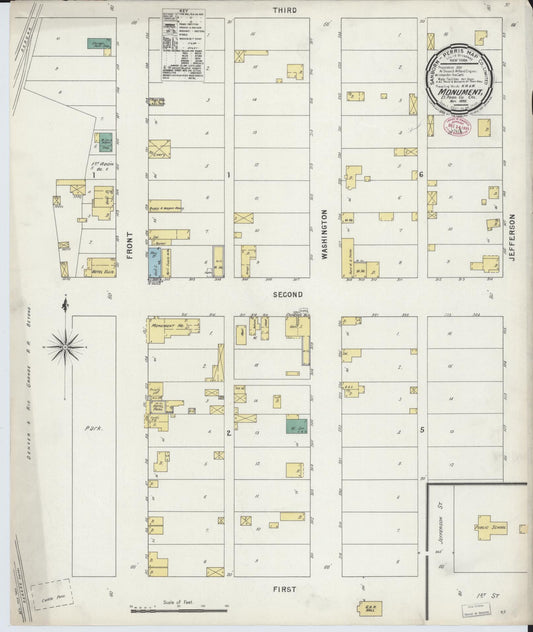 Sanborn Fire Insurance Map from Monument, El Paso County, Colorado (1895), Sheet #0001 - Historic Sanborn Fire Insurance Map Print, vintage old map wall art, antique decor, genealogy gift, Colorado Colorado map