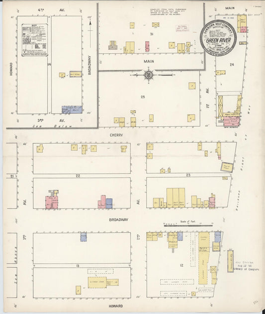 Sanborn Fire Insurance Map from Green River, Emery County, Utah (1910), Sheet #0001 - Historic Sanborn Fire Insurance Map Print, vintage old map wall art, antique decor, genealogy gift, Utah Utah map