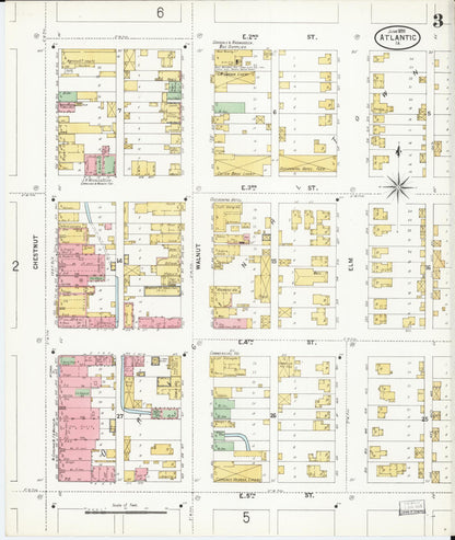Sanborn Fire Insurance Map from Atlantic, Cass County, Iowa (1899), Sheet #0003 - Historic Sanborn Fire Insurance Map Print