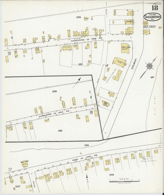 Sanborn Fire Insurance Map from Shenandoah, Schuylkill County, Pennsylvania (1921), Sheet #0018 - Historic Sanborn Fire Insurance Map Print, vintage old map wall art, antique decor, genealogy gift, Pennsylvania Pennsylvania map