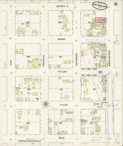 Sanborn Fire Insurance Map from Port Townsend, Jefferson County, Washington (1891), Sheet #0006 - Complete Map Set gallery image, historic Sanborn map, vintage wall art, Washington Washington