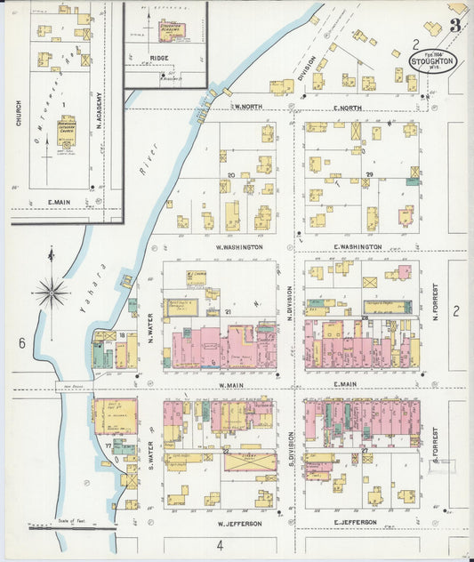 Sanborn Fire Insurance Map from Stoughton, Dane County, Wisconsin (1904), Sheet #0003 - Historic Sanborn Fire Insurance Map Print, vintage old map wall art, antique decor, genealogy gift, Wisconsin Wisconsin map