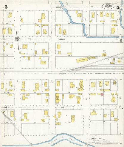 Sanborn Fire Insurance Map from Shelton, Mason County, Washington (1923), Sheet #0005 - Complete Map Set gallery image, historic Sanborn map, vintage wall art, Washington Washington