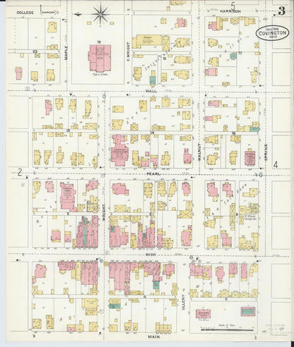 Sanborn Fire Insurance Map from Covington, Miami County, Ohio (1905), Sheet #0003 - Historic Sanborn Fire Insurance Map Print, vintage old map wall art, antique decor, genealogy gift, Ohio Ohio map