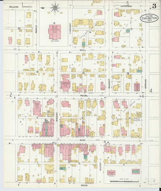 Sanborn Fire Insurance Map from Covington, Miami County, Ohio (1905), Sheet #0003 - Historic Sanborn Fire Insurance Map Print, vintage old map wall art, antique decor, genealogy gift, Ohio Ohio map
