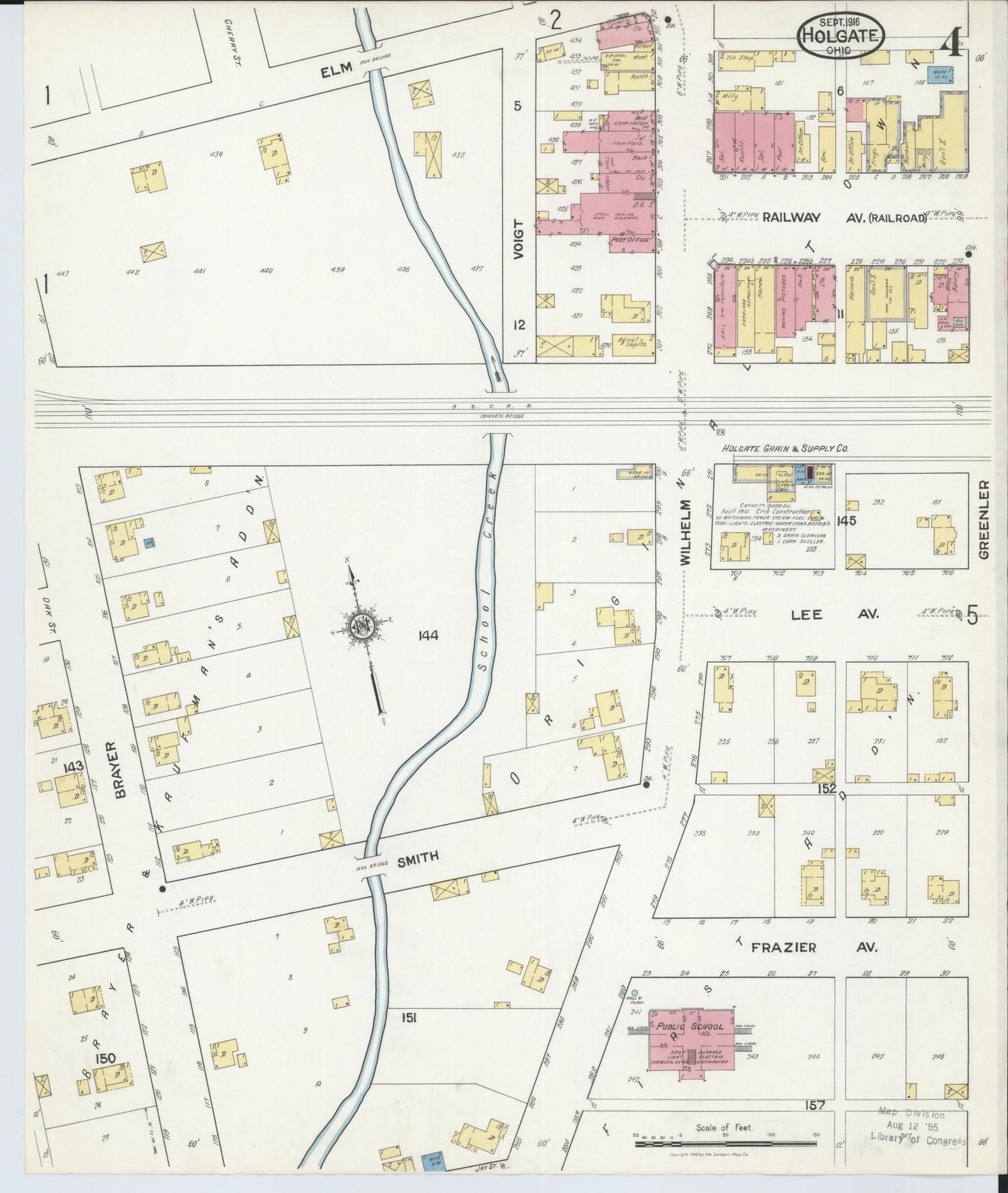 Sanborn Fire Insurance Map from Holgate, Henry County, Ohio (1916), Sheet #0004 - Historic Sanborn Fire Insurance Map Print, vintage old map wall art, antique decor, genealogy gift, Ohio Ohio map