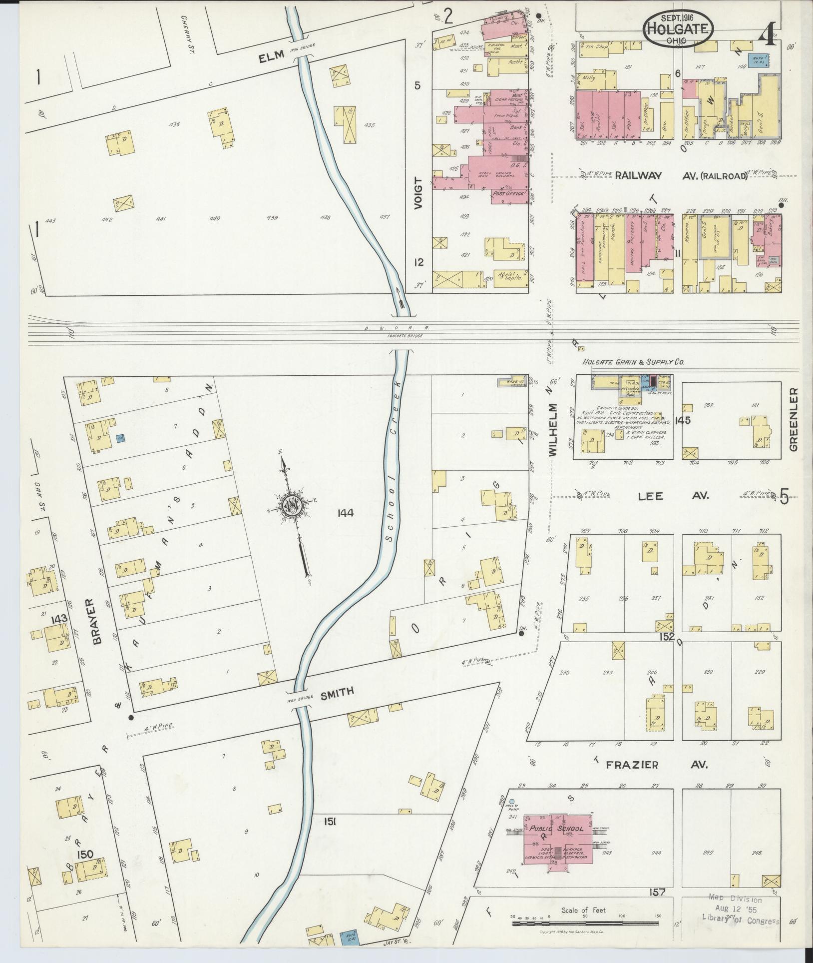 Sanborn Fire Insurance Map from Holgate, Henry County, Ohio (1916), Sheet #0004 - Historic Sanborn Fire Insurance Map Print, vintage old map wall art, antique decor, genealogy gift, Ohio Ohio map