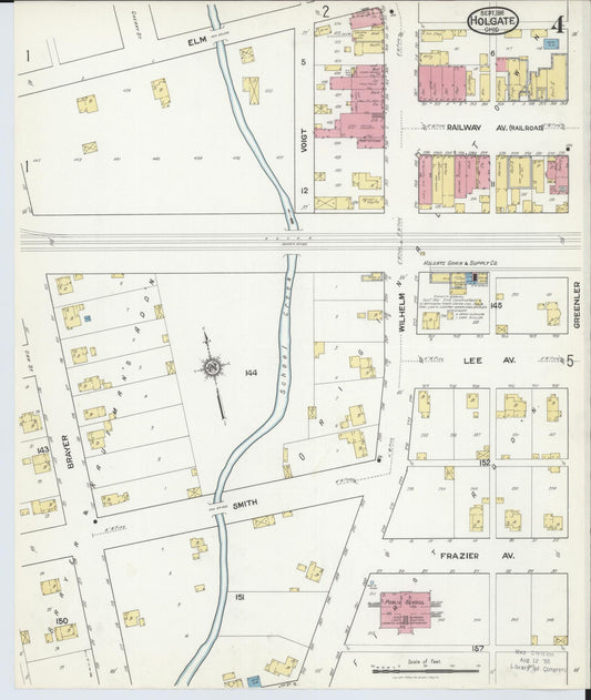 Sanborn Fire Insurance Map from Holgate, Henry County, Ohio (1916), Sheet #0004 - Historic Sanborn Fire Insurance Map Print, vintage old map wall art, antique decor, genealogy gift, Ohio Ohio map