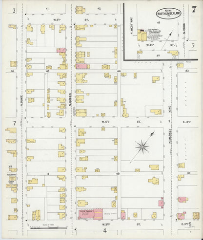 Sanborn Fire Insurance Map from Northumberland, Northumberland County, Pennsylvania (1901), Sheet #0007 - Historic Sanborn Fire Insurance Map Print, vintage old map wall art, antique decor, genealogy gift, Pennsylvania Pennsylvania map