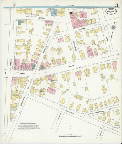Sanborn Fire Insurance Map from Mohawk, Herkimer County, New York (1910), Sheet #0003 - Complete Map Set gallery image, historic Sanborn map, vintage wall art, New York New York
