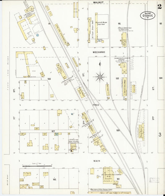 Sanborn Fire Insurance Map from Osage, Mitchell County, Iowa (1897), Sheet #0002 - Historic Sanborn Fire Insurance Map Print, vintage old map wall art