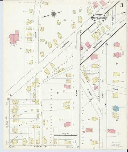 Sanborn Fire Insurance Map from New Philadelphia, Tuscarawas County, Ohio (1910), Sheet #0003 - Complete Map Set gallery image, historic Sanborn map, vintage wall art, Ohio Ohio