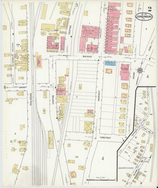 Sanborn Fire Insurance Map from Johnsonburg, Elk County, Pennsylvania (1916), Sheet #0002 - Historic Sanborn Fire Insurance Map Print, vintage old map wall art, antique decor, genealogy gift, Pennsylvania Pennsylvania map