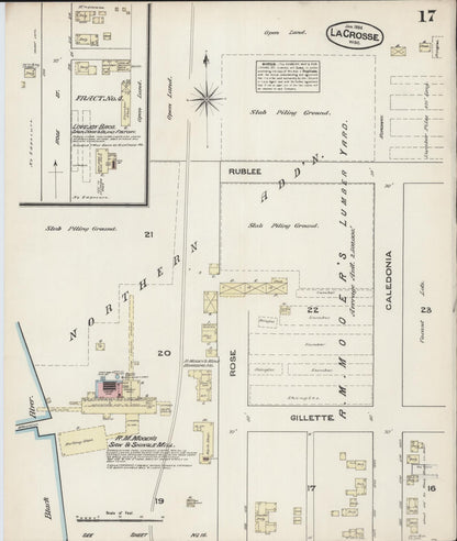 Sanborn Fire Insurance Map from La Crosse, La Crosse County, Wisconsin (1884), Sheet #0017 - Historic Sanborn Fire Insurance Map Print, vintage old map wall art, antique decor, genealogy gift, Wisconsin Wisconsin map