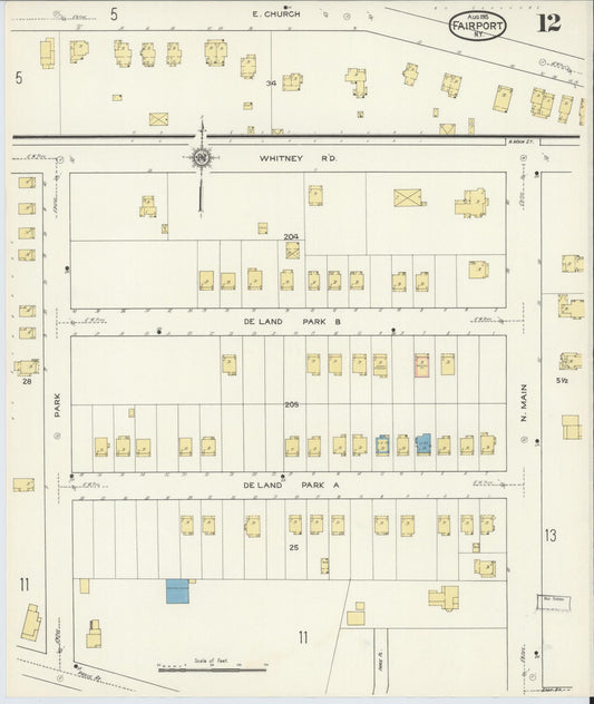 Sanborn Fire Insurance Map from Fairport, Monroe County, New York (1915), Sheet #0012 - Historic Sanborn Fire Insurance Map Print, vintage old map wall art, antique decor, genealogy gift, New York New York map