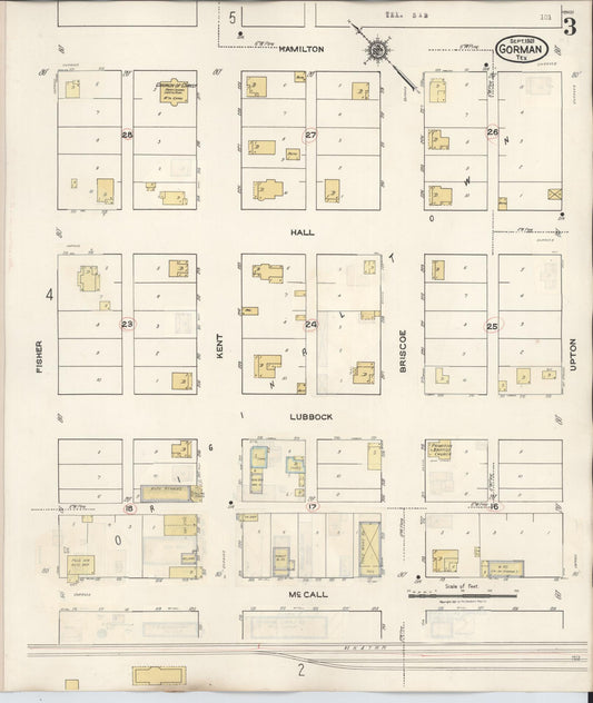 Sanborn Fire Insurance Map from Gorman, Eastland County, Texas (1945), Sheet #0003 - Historic Sanborn Fire Insurance Map Print, vintage old map wall art, antique decor, genealogy gift, Texas Texas map