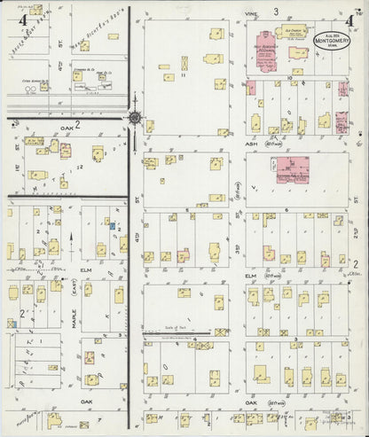 Sanborn Fire Insurance Map from Montgomery, Le Sueur County, Minnesota (1924), Sheet #0004 - Historic Sanborn Fire Insurance Map Print, vintage old map wall art, antique decor, genealogy gift, Minnesota Minnesota map