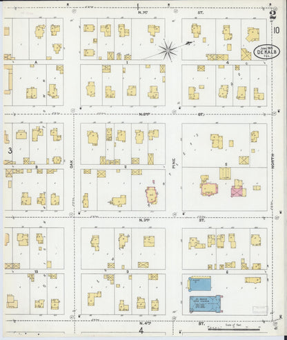 Sanborn Fire Insurance Map from De Kalb, De Kalb County, Illinois (1905), Sheet #0002 - Complete Map Set gallery image, historic Sanborn map, vintage wall art, Illinois Illinois