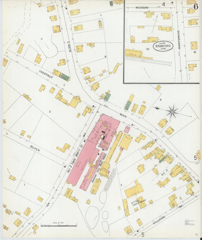Sanborn Fire Insurance Map from Branford, New Haven County, Connecticut (1901), Sheet #0006 - Complete Map Set gallery image, historic Sanborn map, vintage wall art, Connecticut Connecticut