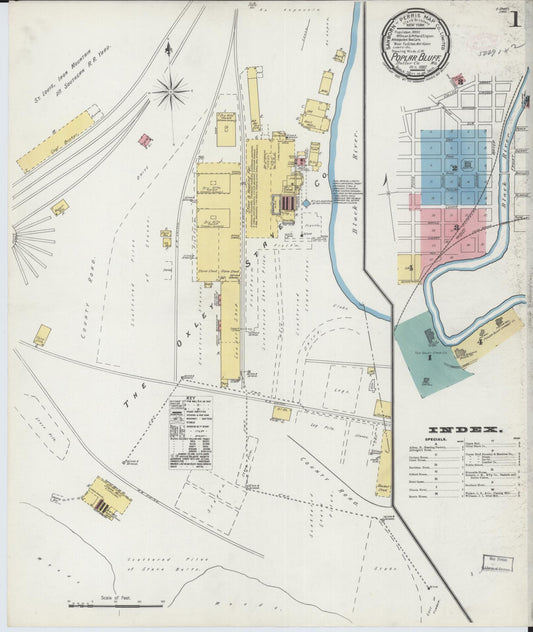 Sanborn Fire Insurance Map from Poplar Bluff, Butler County, Missouri. (1892) – Historic Sanborn Fire Insurance Map Print
