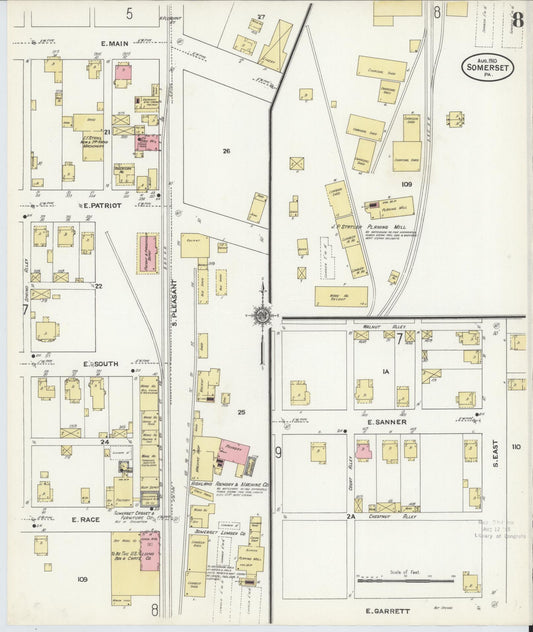 Sanborn Fire Insurance Map from Somerset, Somerset County, Pennsylvania (1910), Sheet #0008 - Historic Sanborn Fire Insurance Map Print, vintage old map wall art, antique decor, genealogy gift, Pennsylvania Pennsylvania map