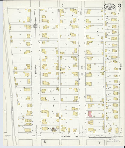 Sanborn Fire Insurance Map from Shelby, Richland County, Ohio (1911), Sheet #0003 - Complete Map Set gallery image, historic Sanborn map, vintage wall art, Ohio Ohio