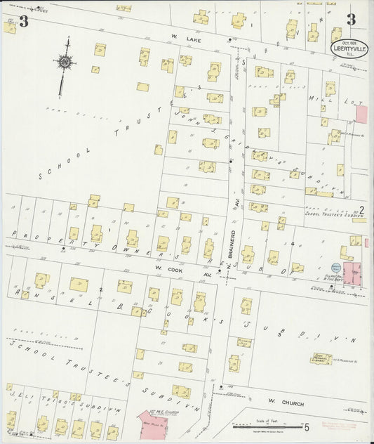 Sanborn Fire Insurance Map from Libertyville, Lake County, Illinois (1924), Sheet #0003 - Historic Sanborn Fire Insurance Map Print, vintage old map wall art, antique decor, genealogy gift, Illinois Illinois map