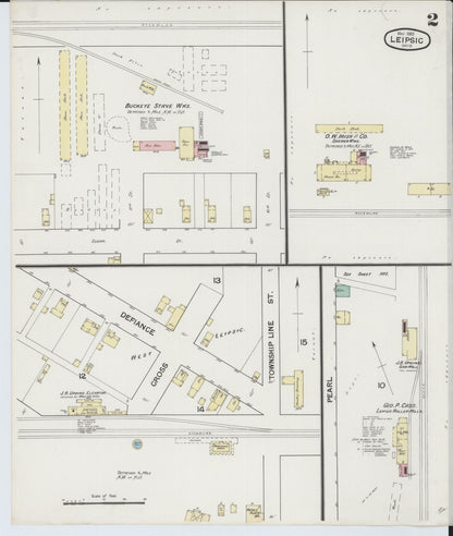 Sanborn Fire Insurance Map from Leipsic, Putnam County, Ohio (1889), Sheet #0002 - Historic Sanborn Fire Insurance Map Print, vintage old map wall art, antique decor, genealogy gift, Ohio Ohio map