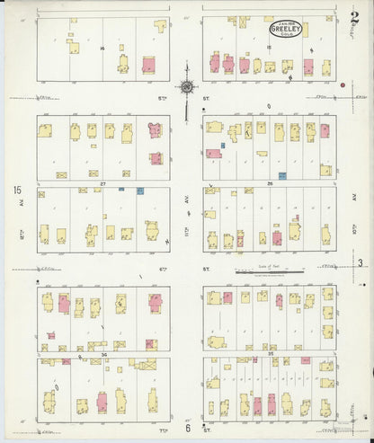 Sanborn Fire Insurance Map from Greeley, Weld County, Colorado (1918), Sheet #0002 - Complete Map Set gallery image, historic Sanborn map, vintage wall art, Colorado Colorado