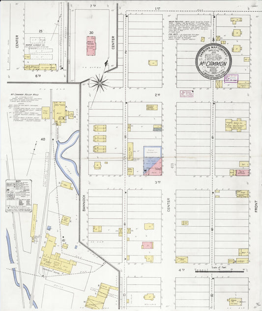 Sanborn Fire Insurance Map from McCammon, Bannock County, Idaho (1909), Sheet #0001 - Historic Sanborn Fire Insurance Map Print, vintage old map wall art, antique decor, genealogy gift, Idaho Idaho map