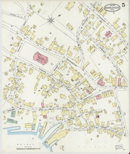 Sanborn Fire Insurance Map from Marblehead, Essex County, Massachusetts (1896), Sheet #0005 - Complete Map Set gallery image, historic Sanborn map, vintage wall art, Massachusetts Massachusetts