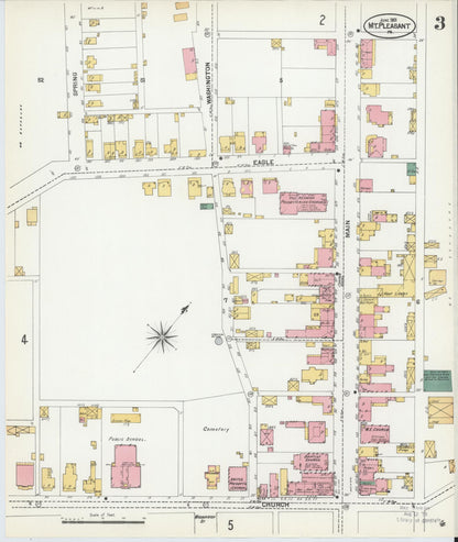 Sanborn Fire Insurance Map from Mount Pleasant, Westmoreland County, Pennsylvania (1901), Sheet #0003 - Historic Sanborn Fire Insurance Map Print, vintage old map wall art, antique decor, genealogy gift, Pennsylvania Pennsylvania map