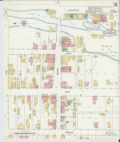 Sanborn Fire Insurance Map from New Bremen, Auglaize County, Ohio (1899), Sheet #0002 - Complete Map Set gallery image, historic Sanborn map, vintage wall art, Ohio Ohio