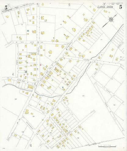 Sanborn Fire Insurance Map from Clark's Summit, Lackawanna County, Pennsylvania (1933), Sheet #0005 - Complete Map Set gallery image, historic Sanborn map, vintage wall art, Pennsylvania Pennsylvania
