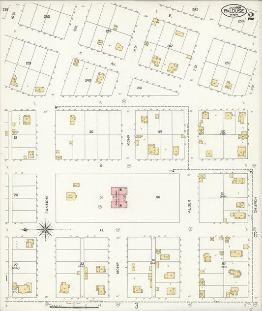 Sanborn Fire Insurance Map from Palouse City, Whitman County, Washington (1908), Sheet #0002 - Historic Sanborn Fire Insurance Map Print, vintage old map wall art, antique decor, genealogy gift, Washington Washington map
