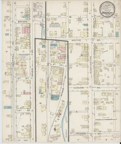 Sanborn Fire Insurance Map from Parkers Landing, Armstrong County, Pennsylvania (1886), Sheet #0001 - Historic Sanborn Fire Insurance Map Print, vintage old map wall art, antique decor, genealogy gift, Pennsylvania Pennsylvania map
