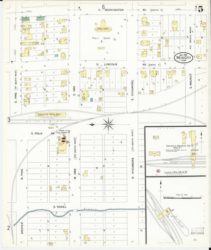 Sanborn Fire Insurance Map from Weir, Cherokee County, Kansas (1909), Sheet #0005 - Complete Map Set gallery image, historic Sanborn map, vintage wall art, Kansas Kansas